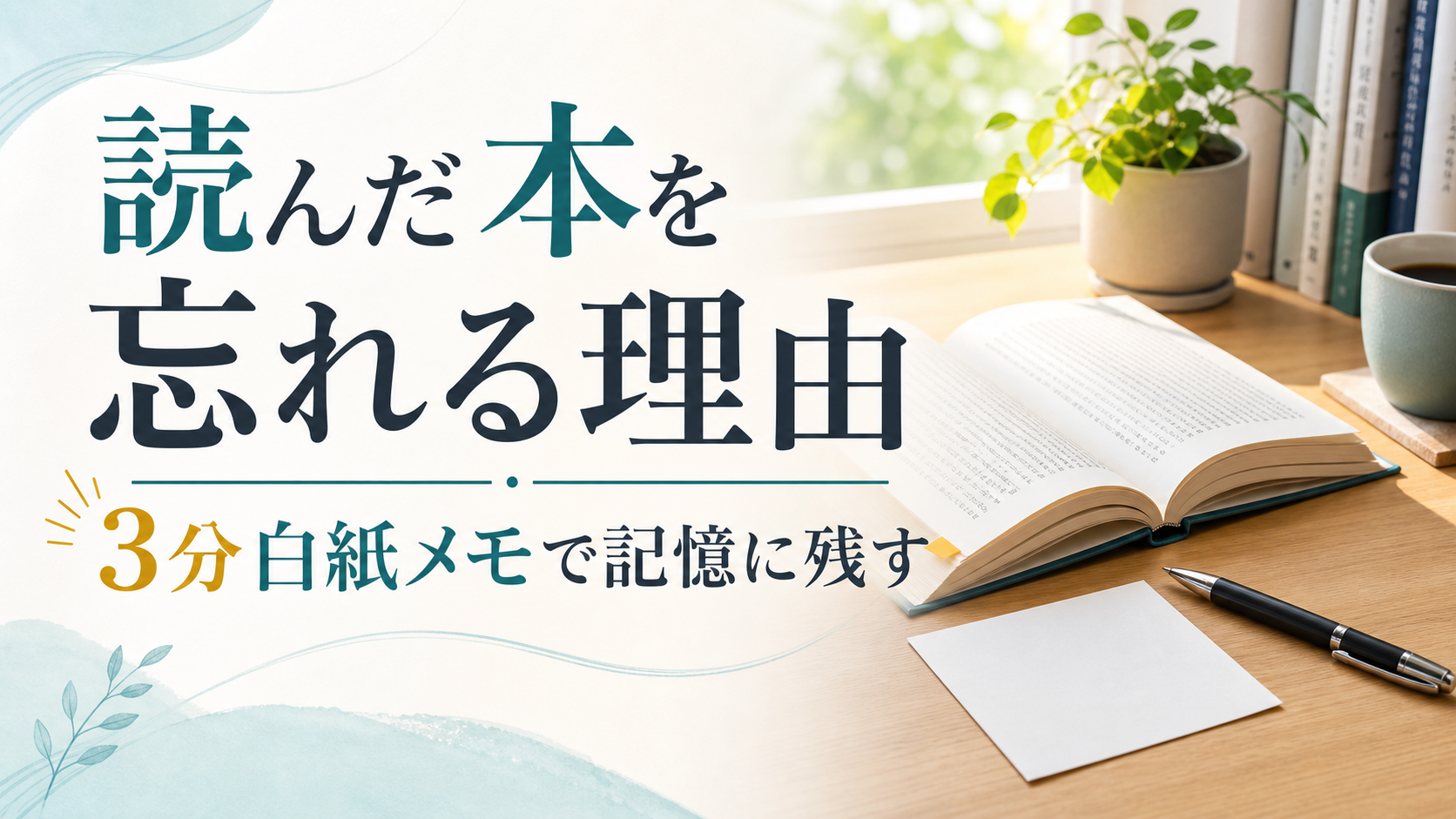 読んだ本を忘れる理由 3分白紙メモで記憶に残す